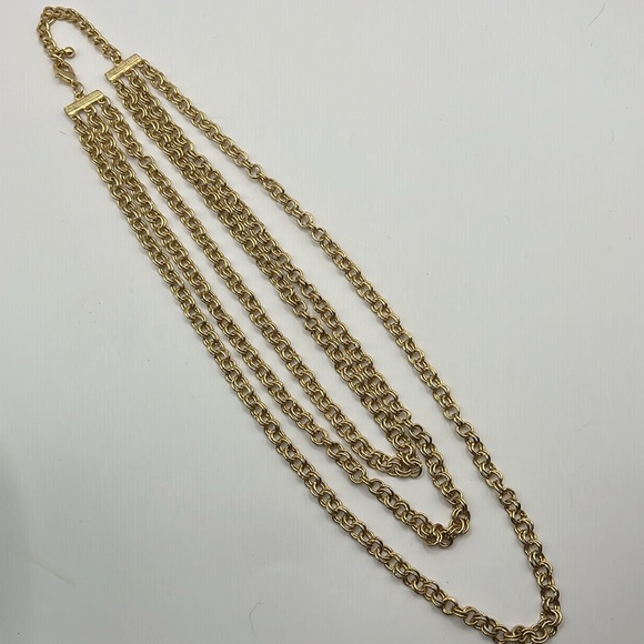 Triple Chain Gold Necklace. - Picture 5 of 6